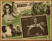 3w230 BACK FROM ETERNITY Mexican LC '56 super close up of that sexy Anita Ekberg & Robert Ryan!
