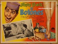 3w249 BELLBOY Mexican movie lobby card '60 wacky image of screwy bellhop Jerry Lewis!