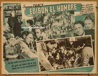 3w381 EDISON THE MAN Mexican movie lobby card R50s Spencer Tracy as Thomas Edison!