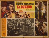 3w385 EL DORADO Mexican movie lobby card '66 close-up of cowboys John Wayne, Robert Mitchum