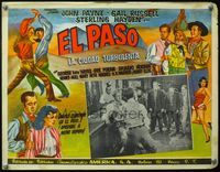 3w396 EL PASO Mexican movie lobby card '49 John Payne, Gail Russell