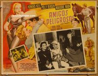 3w408 FAST COMPANY Mexican lobby card '53 Polly Bergen, Marjorie Main, racy gals & gambling guys!
