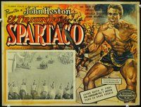 3w734 SPARTACUS & THE TEN GLADIATORS Mexican movie lobby card '64 great sword & sandal art!