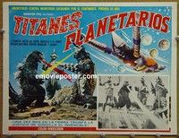 3w428 GODZILLA VS. MEGALON Mexican lobby card '76 Toho, science fiction, cool images of monsters!