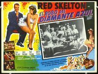 3w433 GREAT DIAMOND ROBBERY Mexican lobby card '53 great image of Red Skelton w/sexy showgirls!