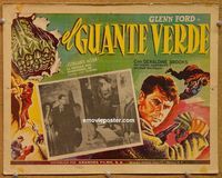 3w435 GREEN GLOVE Mexican movie lobby card '52 Glenn Ford can only lose once in this deadly game!