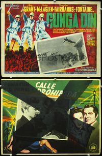 3w440 GUNGA DIN 2-sided Mexican lobby card R50s Cary Grant, Douglas Fairbanks Jr., Victor McLaglen
