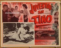 3w501 JUVENILE JUNGLE Mexican LC '58 a jet propelled gang out for fast kicks, wild teen images!