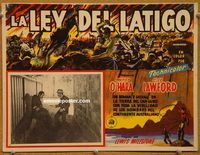 3w502 KANGAROO Mexican movie lobby card '51 Maureen O'Hara, Peter Lawford, wild battle artwork!