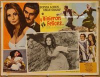 3w583 MORE THAN A MIRACLE Mexican lobby card '67 romantic art of sexy Sohpia Loren & Omar Sharif!