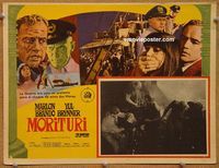 3w584 MORITURI Mexican movie lobby card '65 Marlon Brando, Nazi captain Yul Brynner, The Saboteur!