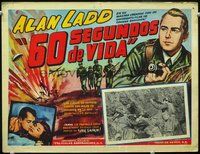 3w623 PARATROOPER Mexican movie lobby card R60s cool art of Alan Ladd, English Red Beret!