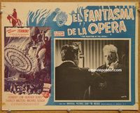 3w632 PHANTOM OF THE OPERA Mexican movie lobby card '62 Hammer horror, Herbert Lom, cool art!