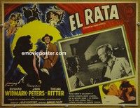 3w637 PICKUP ON SOUTH STREET Mexican LC '53 Richard Widmark & Jean Peters in Samuel Fuller noir!