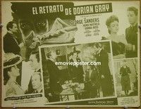 3w638 PICTURE OF DORIAN GRAY Mexican movie lobby card '45 George Sanders, Hurd Hatfield, Donna Reed