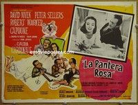 3w642 PINK PANTHER Mexican lobby card '64 Peter Sellers, David Niven, wacky art of cast in bed!