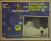 3w644 PINOCCHIO IN OUTER SPACE Mexican movie lobby card '65 great sci-fi cartoon artwork!