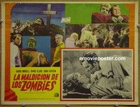 3w646 PLAGUE OF THE ZOMBIES Mexican LC '66 Hammer horror, close-up of Andre Morell and Diane Clare!