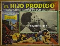 3w662 PRODIGAL Mexican movie lobby card '55 art of sexiest Biblical Lana Turner & Edmond Purdom!