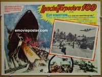 3w665 PT 109 Mexican movie lobby card '63 Cliff Robertson as J.F.K., wild artwork of ship crash!