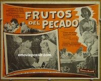 3w680 RESTLESS YEARS Mexican movie lobby card '58 John Saxon & pretty young bride Sandra Dee!