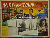3w684 RIFIFI IN TOKYO Mexican movie lobby card '63 famous Frenchman in Japan, Karlheinz Bohm!