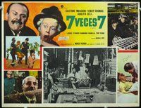 3w706 SEVEN TIMES SEVEN Mexican movie lobby card '68 wild image of Terry-Thomas!