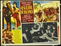 3w725 SLAVE OF ROME Mexican lobby card '61 Guy Madison, Podesta, cool sword & sandal gladiator art!