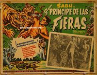 3w732 SONG OF INDIA Mexican movie lobby card '49 Sabu, Gail Russell, Turhan Bey