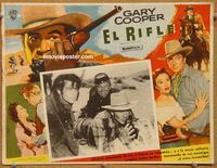 3w738 SPRINGFIELD RIFLE Mexican movie lobby card '52 great art of Gary Cooper with gun!