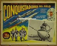 3w743 STARFIGHTERS Mexican lobby card '64 pilots on edge of space, great image of pilot on F-104!