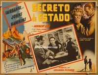 3w745 STATE SECRET Mexican movie lobby card '50 Fairbanks Jr, Glynis Johns, The Great Man-Hunt!