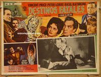 3w762 TALES OF TERROR Mexican lobby card '62 Peter Lorre, Vincent Price, creepy melting zombie!