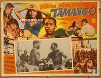 3w763 TAMANGO Mexican lobby card '59 sexy Dorothy Dandridge hates Curt Jurgens, interracial romance!
