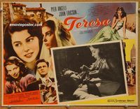3w775 TERESA Mexican movie lobby card '51 many close-ups of young sexy Pier Angeli, Fred Zinnemann