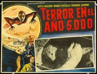 3w776 TERROR FROM THE YEAR 5,000 Mexican lobby card '58 wonderful art of the hideous she-thing!