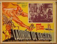 3w780 THIEF OF BAGDAD Mexican LC R50s Conrad Veidt, Sabu, cool art of giant genie!
