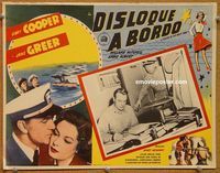 3w857 YOU'RE IN THE NAVY NOW Mexican LC '51 great image of naval officer Gary Cooper & Jane Greer!
