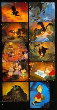 3w086 SECRET OF NIMH 10 color 12x16 movie stills '82 Don Bluth, cool mouse fantasy cartoon!