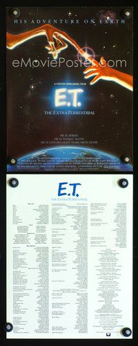 3w148 E.T. THE EXTRA TERRESTRIAL promo brochure '82 Steven Spielberg classic, John Alvin art!