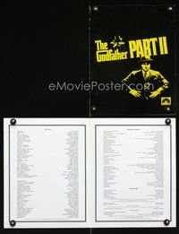 3w150 GODFATHER PART II promo brochure '74 Al Pacino in Francis Ford Coppola classic crime sequel!