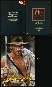 3w156 INDIANA JONES & THE TEMPLE OF DOOM promo brochure '84 different close up of Ford w/machete!