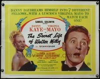 3x560 SECRET LIFE OF WALTER MITTY English half-sheet '47 head & shoulders c/u of Danny Kaye & Mayo!