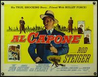 3x266 AL CAPONE style A 1/2sh '59 great art of Rod Steiger as the most notorious gangster w/cigar!