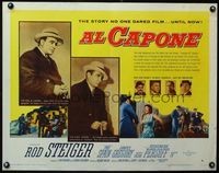 3x267 AL CAPONE style B 1/2sheet '59 cool comparison of Rod Steiger to the most notorious gangster!