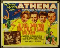 3x274 ATHENA style B half-sheet poster '54 nature girl Jane Powell, Debbie Reynoldsm Edmund Purdom