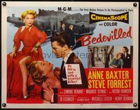 3x286 BEDEVILLED style B 1/2sheet '55 Steve Forrest fell in love with beautiful killer Anne Baxter!