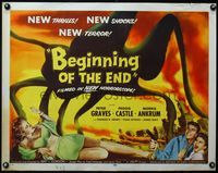 3x289 BEGINNING OF THE END half-sheet '57 the U.S. may use the A-bomb to destroy the giant bugs!