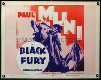 3x296 BLACK FURY half-sheet poster R56 art of Paul Muni & Karen Morley, directed by Michael Curtiz