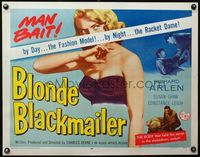 3x299 BLONDE BLACKMAILER half-sheet '58 bad girl Susan Shaw's body was the secret to the shakedown!